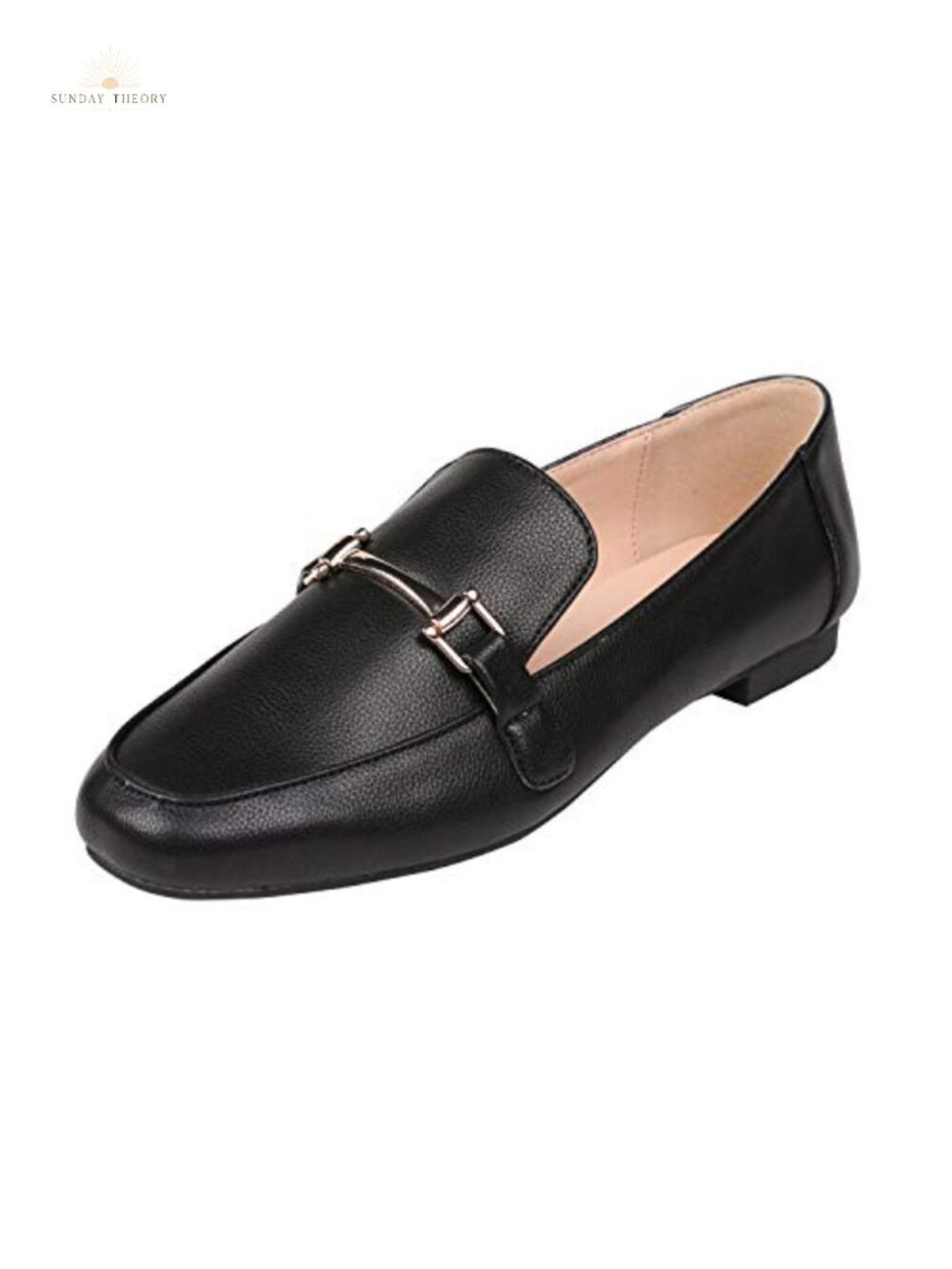 Penny Loafer Flats with Metal Trim & Cushioned Insole - Slim Fit Slip-On Shoes